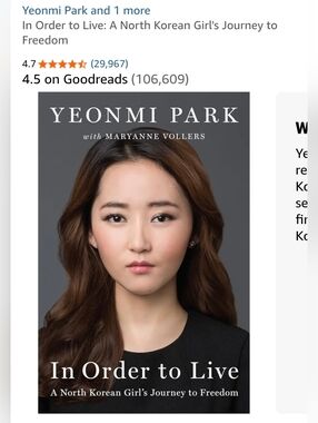 Hardcover Memoir - 'In Order to Live' (Gray & Black Cover)